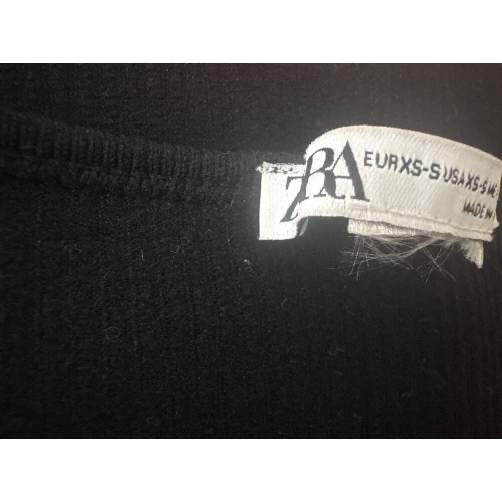 2/$30 ZARA Ribbed XS-S  Black Tank Top With Rhinestone Fringe Hem - Picture 5 of 11